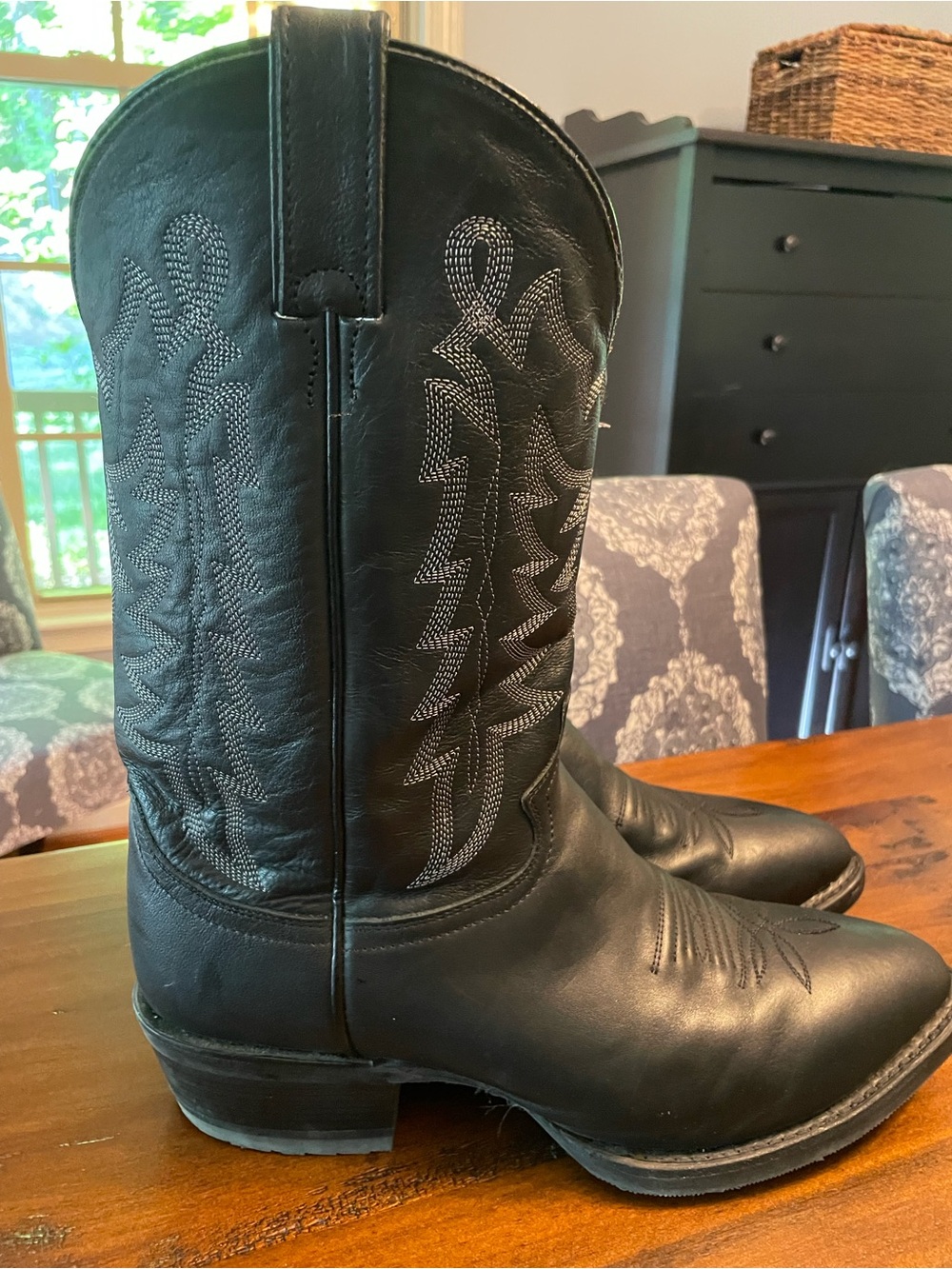 JUSTIN MENS Black HAYNE 12" WESTERN BOOT CJ2001